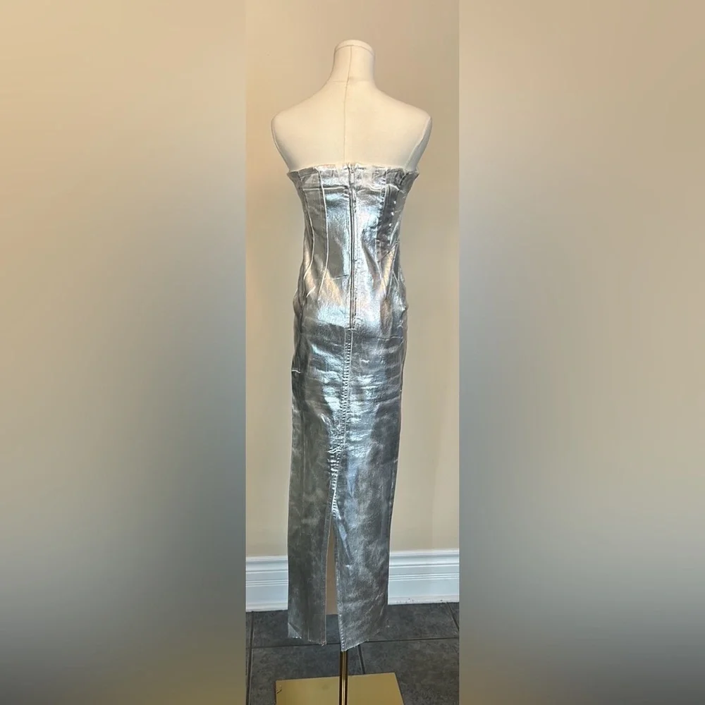 Zara Silver Strapless Dress - Picture 16 of 16